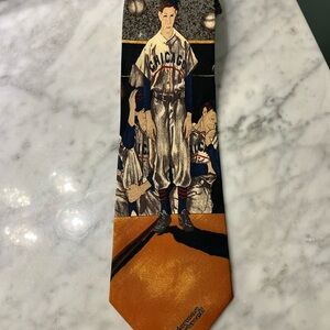 Oster Chicago Baseball Tie in Orange and Black